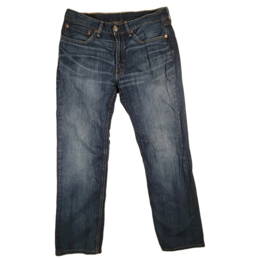 Levi's 514 Straight Fit Jeans W34 L32 Blue‎ Denim Men's Dark Wash